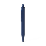 Set con penna in alluminio a inchiostro blu e taccuino A5 in PU a righe color blu mare quarta vista