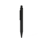 Penna a sfera in alluminio con meccanismo a pulsante e inchiostro blu color nero prima vista