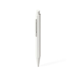 Penna a sfera in alluminio con meccanismo a pulsante e inchiostro blu color bianco prima vista