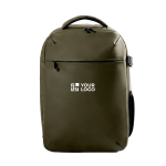 Zaino in PU con scomparto per laptop da 14” e pompa sottovuoto 17L color verde vista area di stampa