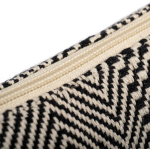 Necessaire piatto in cotone riciclato con tessuto a spina di pesce 530 g/m² color nero terza vista