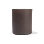 Candela profumata in ceramica opaca con stoppino in legno 140g color marrone prima vista