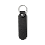 Portachiavi in pelle sintetica dal design allungato con scatola regalo color nero prima vista