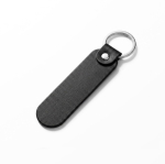 Portachiavi in pelle sintetica dal design allungato con scatola regalo color nero quinta vista