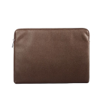 Custodia per laptop in PU con schiuma interna e cerniera 15,6'' color marrone prima vista