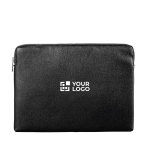 Custodia per laptop in PU con schiuma interna e cerniera 15,6'' color nero vista area di stampa