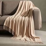 Grande coperta in acrilico e viscosa con finitura morbida 250g/m² color marrone quinta vista