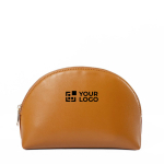 Necessaire in pelle sintetica con cerniera e design classico 520g/m² color marrone vista area di stampa