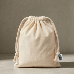 Piccolo sacchetto in cotone Fairtrade con finitura naturale 105 g/m² prima vista