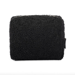 Beauty case in poliestere con finitura sherpa e chiusura zip 360 g/m² color nero vista dettaglio