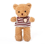 Orsetto di peluche in poliestere con maglione in maglia personalizzabile color naturale terza vista