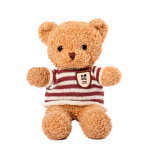 Orsetto di peluche in poliestere con maglione in maglia personalizzabile color naturale vista area di stampa