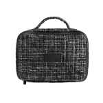 Beauty case in poliestere effetto tweed con apertura totale 270 g/m² color nero prima vista