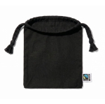 Sacca in cotone Fairtrade nera 105 g/m² color nero terza vista