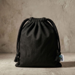 Sacca in cotone Fairtrade nera 105 g/m² prima vista