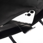 Borsa premium in pelle sintetica con chiusura magnetica 520 g/m² color nero seconda vista