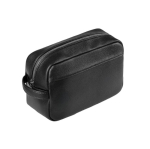 Necessaire in PU con zip e doppia tasca interna 200 g/m² color nero seconda vista