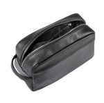 Necessaire in PU con zip e doppia tasca interna 200 g/m² color nero sesta vista