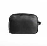 Necessaire in PU con zip e doppia tasca interna 200 g/m² color nero vista dettaglio 2