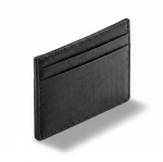 Portacarte slim in pelle sintetica con 3 scomparti indipendenti color nero terza vista