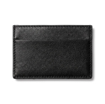 Portacarte slim in pelle sintetica con 3 scomparti indipendenti color nero quarta vista