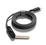 Cavo di ricarica USB-C da 100 cm con supporto per telefono integrato 10 W color nero prima vista