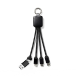 Cavo multi-ricarica 4 in 1 con connessioni multiple e moschettone 10W color nero prima vista