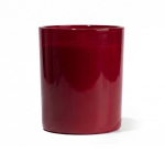 Candela profumata in ceramica lucida con stoppino in legno 350g color rosso prima vista