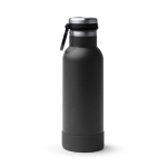 Borraccia in acciaio inox riciclato con pulsante di apertura 480ml color nero seconda vista