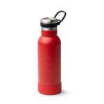 Borraccia in acciaio inox riciclato con pulsante di apertura 480ml color rosso prima vista d'uso