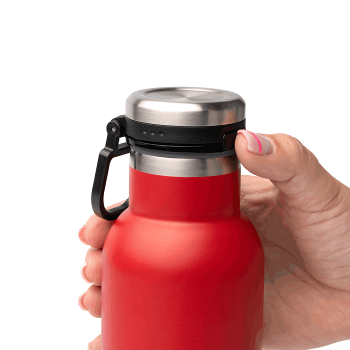 Borraccia in acciaio inox riciclato con pulsante di apertura 480ml color rosso