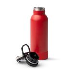 Borraccia in acciaio inox riciclato con pulsante di apertura 480ml color rosso vista dettaglio 2