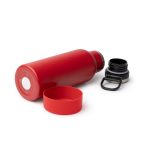Borraccia in acciaio inox riciclato con pulsante di apertura 480ml color rosso vista dettaglio 3