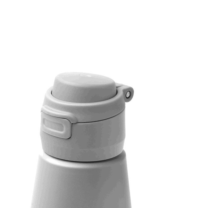 Borraccia in acciaio inox da 750ml con chiusura antigoccia rinforzata color grigio