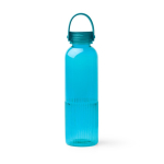 Borraccia in plastica riciclata antigoccia con design smussato 550ml color azzurro pastello seconda vista