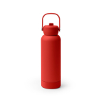 Borraccia in acciaio inox riciclato a doppia parete con manico e cannuccia 730ml color rosso seconda vista