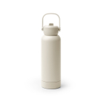 Borraccia in acciaio inox riciclato a doppia parete con manico e cannuccia 730ml color beige seconda vista