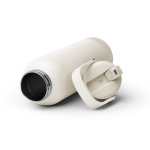 Borraccia in acciaio inox riciclato a doppia parete con manico e cannuccia 730ml color beige vista dettaglio 3