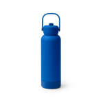 Borraccia in acciaio inox riciclato a doppia parete con manico e cannuccia 730ml color blu reale seconda vista