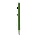 Penna in alluminio riciclato con finitura opaca e inchiostro blu color verde scuro seconda vista