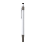 Penna a sfera in alluminio con puntatore touch e inchiostro blu color bianco seconda vista