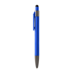 Penna a sfera in alluminio con puntatore touch e inchiostro blu color blu reale seconda vista