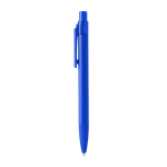 Penna a sfera in alluminio con dettagli traslucidi e inchiostro blu color blu reale seconda vista