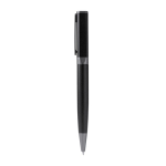 Penna a sfera girevole in alluminio riciclato con refill jumbo a inchiostro blu color nero seconda vista