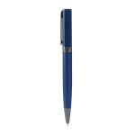 Penna a sfera girevole in alluminio riciclato con refill jumbo a inchiostro blu color blu reale seconda vista