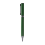 Penna a sfera girevole in alluminio riciclato con refill jumbo a inchiostro blu color verde scuro seconda vista