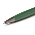 Penna a sfera girevole in alluminio riciclato con refill jumbo a inchiostro blu color verde scuro vista dettaglio 1