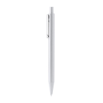 Penna a sfera in alluminio con finitura opaca, refill jumbo e inchiostro blu color bianco seconda vista