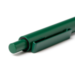 Penna a sfera in alluminio con finitura opaca, refill jumbo e inchiostro blu color verde vista dettaglio 2