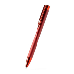 Penna a sfera in alluminio con finitura metallica opaca e inchiostro blu color rosso prima vista d'uso